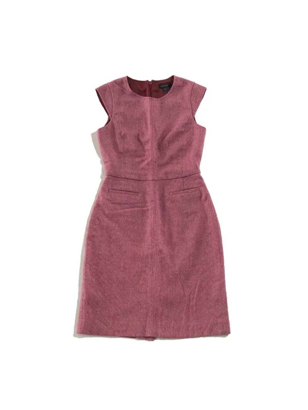 J. Crew Sheath Dress Womens 2 Pink Wool Blend Lined Career Office Preppy